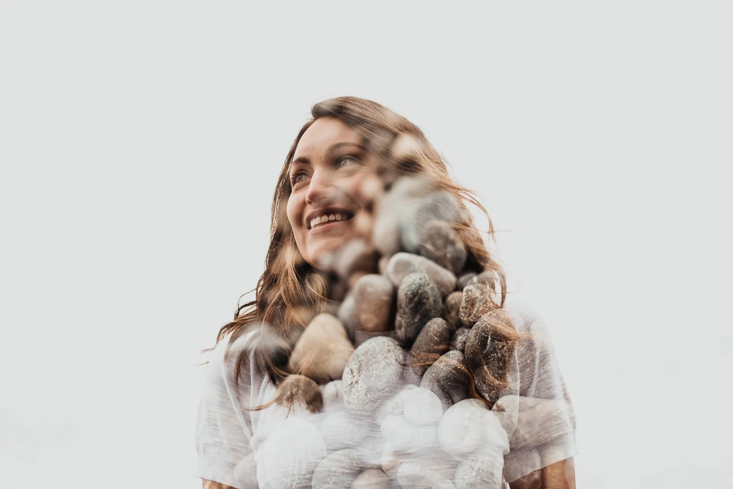 Professional portrait photography - double exposure photo