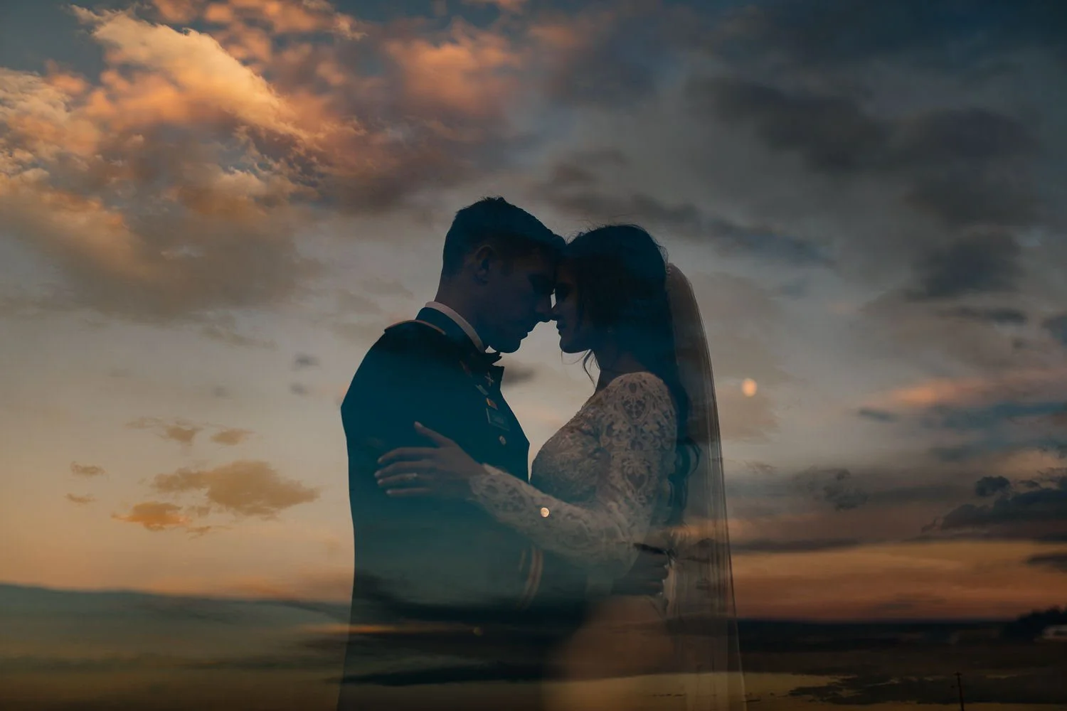 Professional portrait photography - double exposure photo