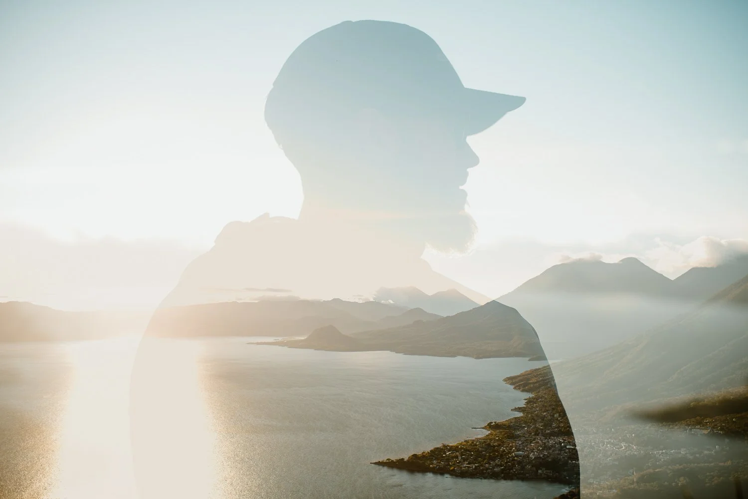 Professional portrait photography - double exposure photo