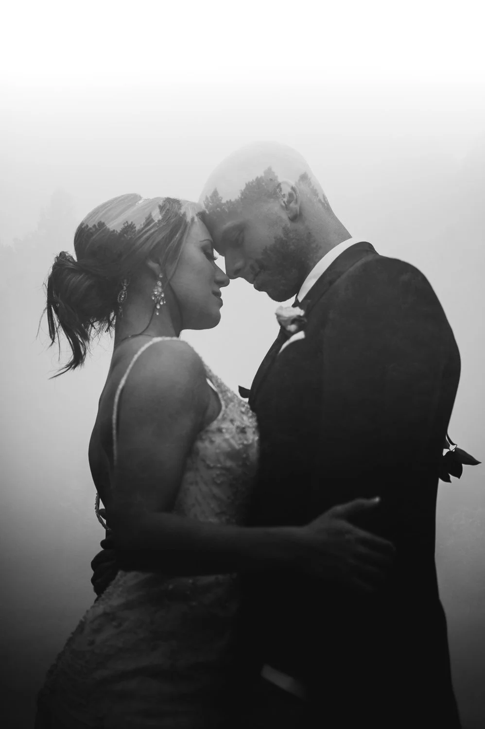 Professional portrait photography - double exposure photo