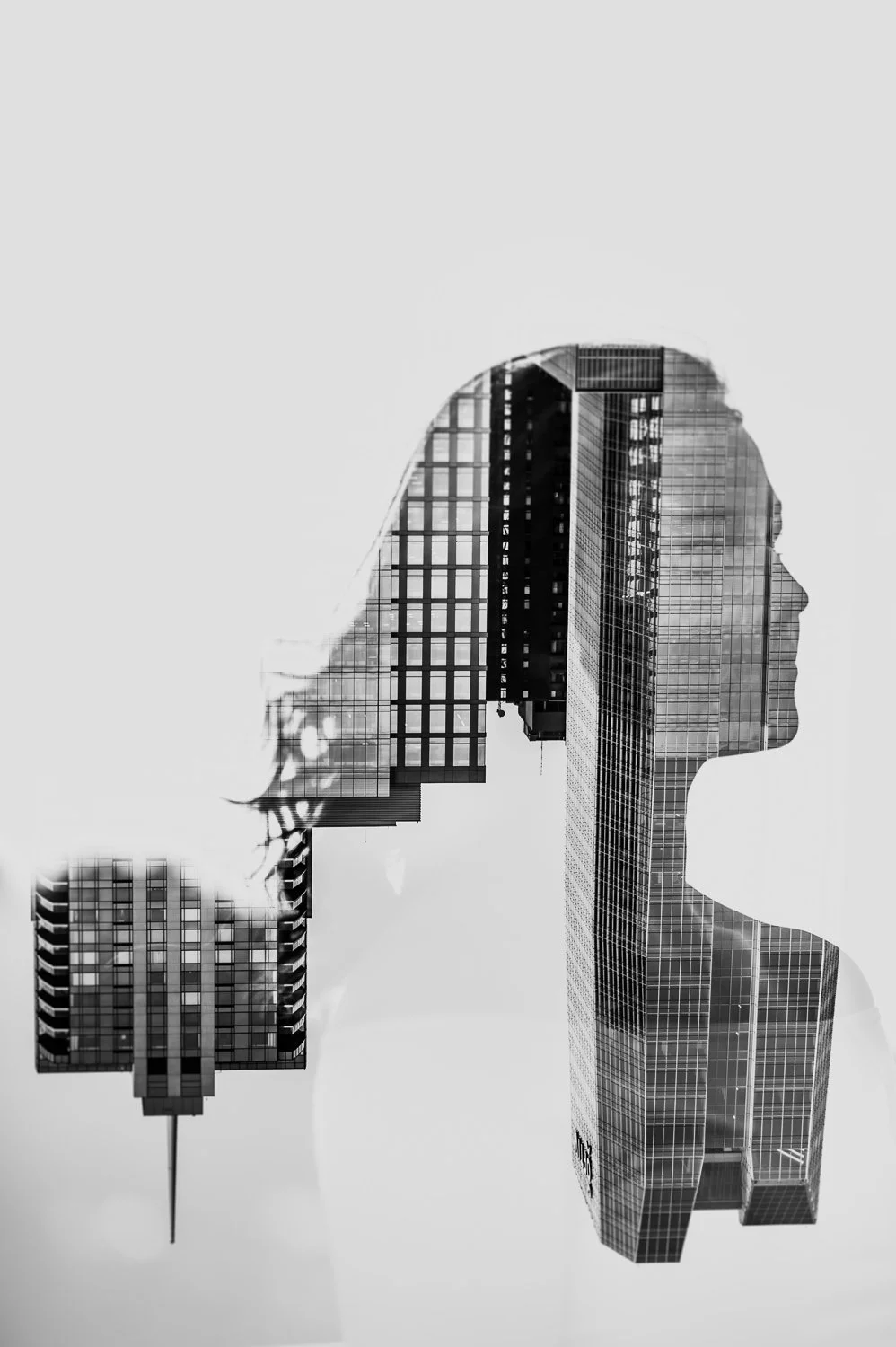 Professional portrait photography - double exposure photo