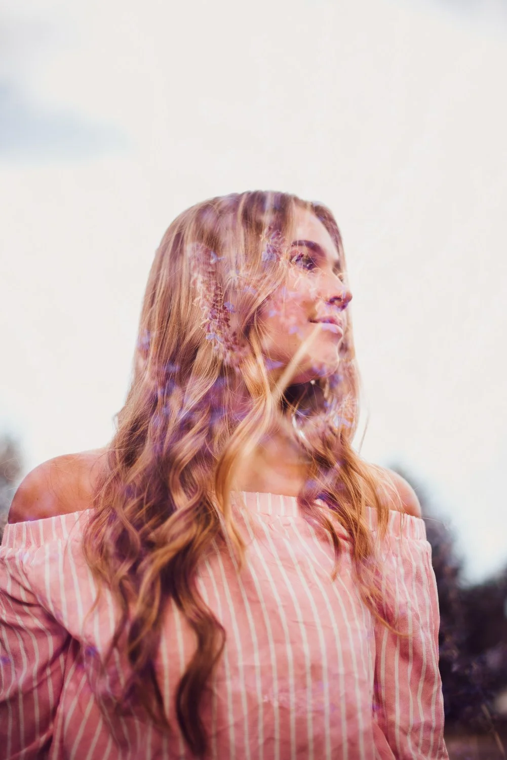 Professional portrait photography - double exposure photo