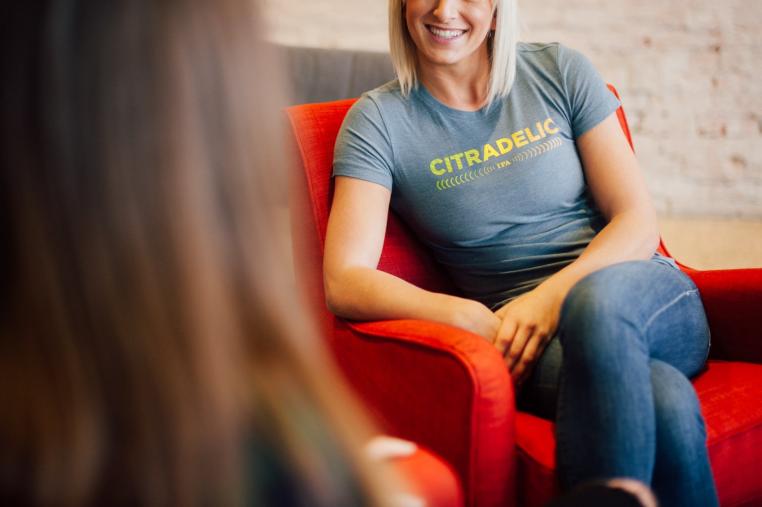 Brand Photography of New Belgium Brewing Company - lifestyle portrait citradelic tshirt merchandise