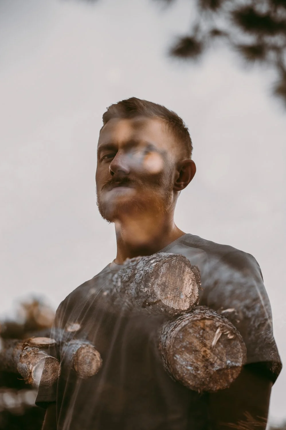 Professional portrait photography - double exposure photo