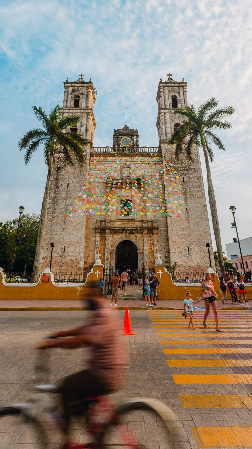 Professional travel photography near Tulum, Mexico - Valladolid cathedral photo locations