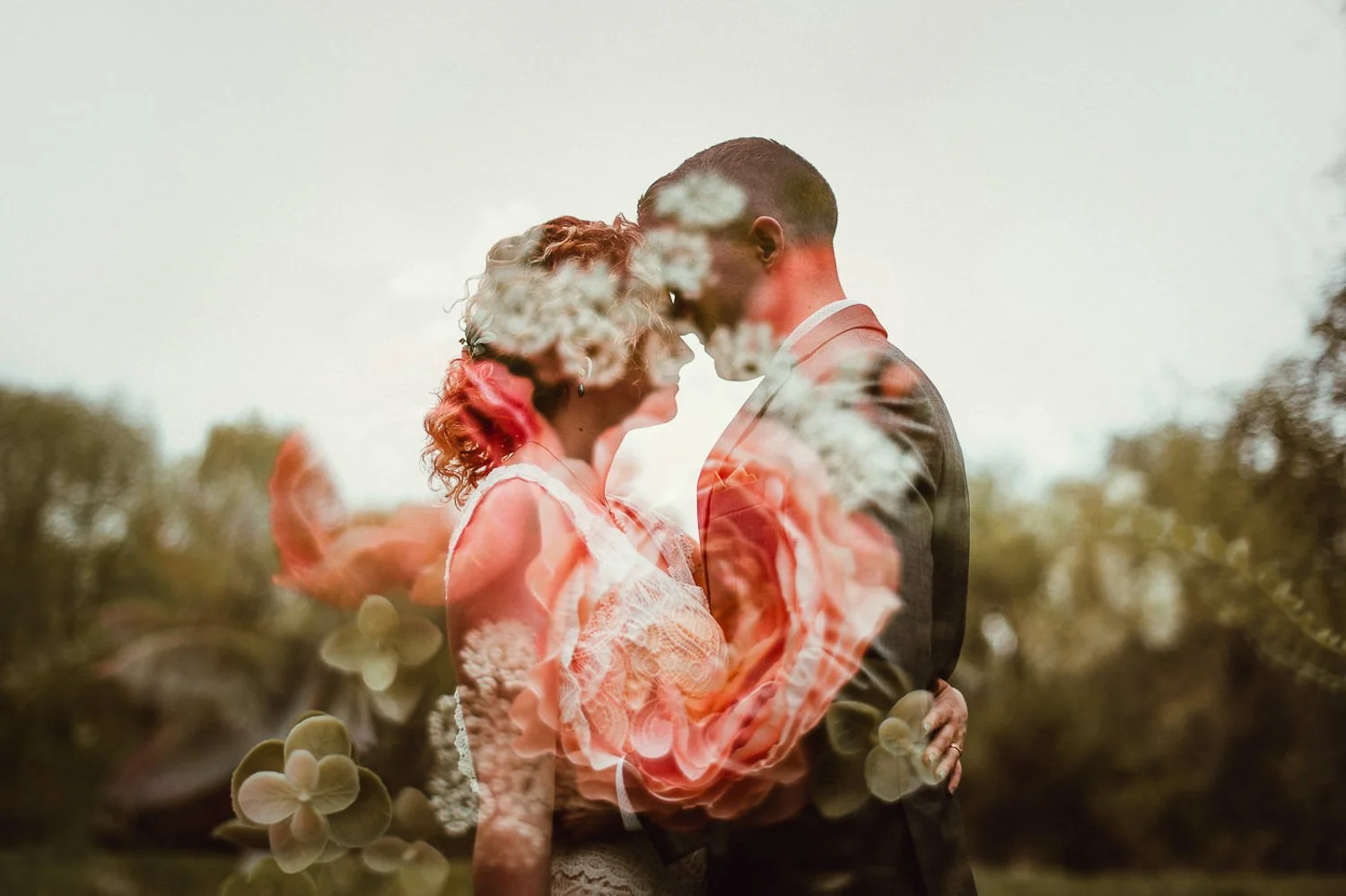 Professional portrait photography - double exposure photo