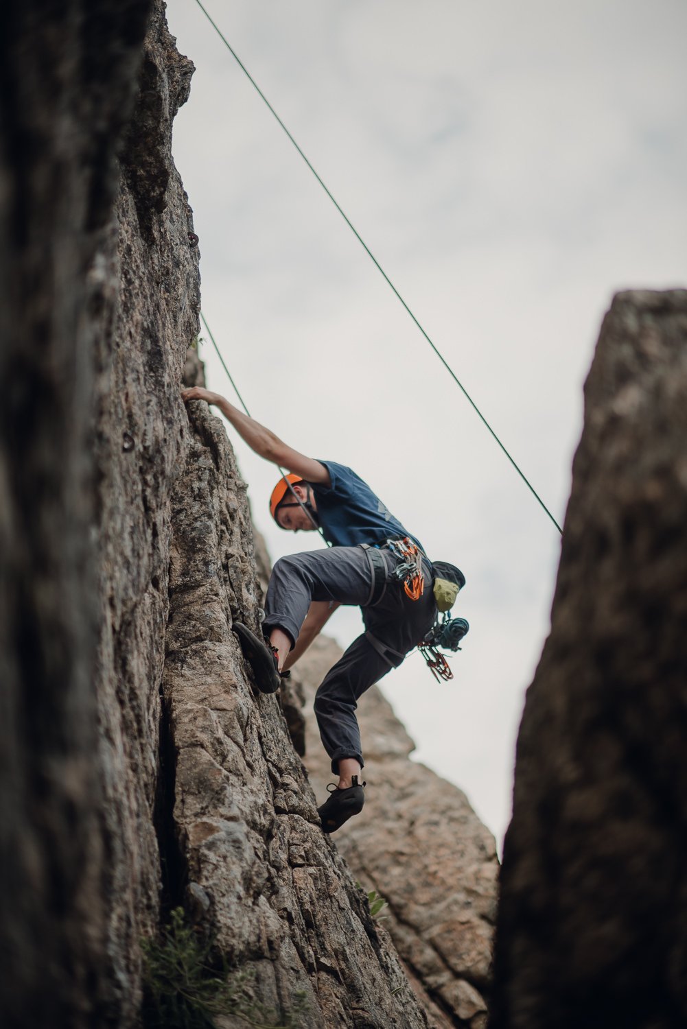 Professional adventure photography in Spokane, Washington - lifestyle portrait rock climbing