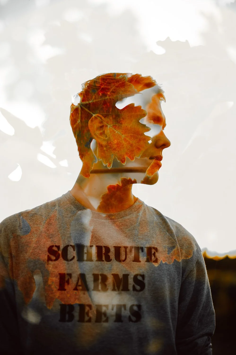 Professional portrait photography - double exposure photo