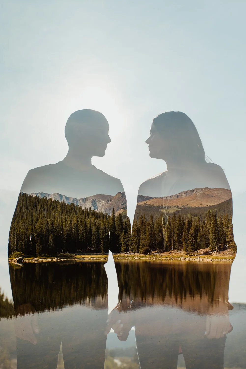 Professional portrait photography - double exposure photo