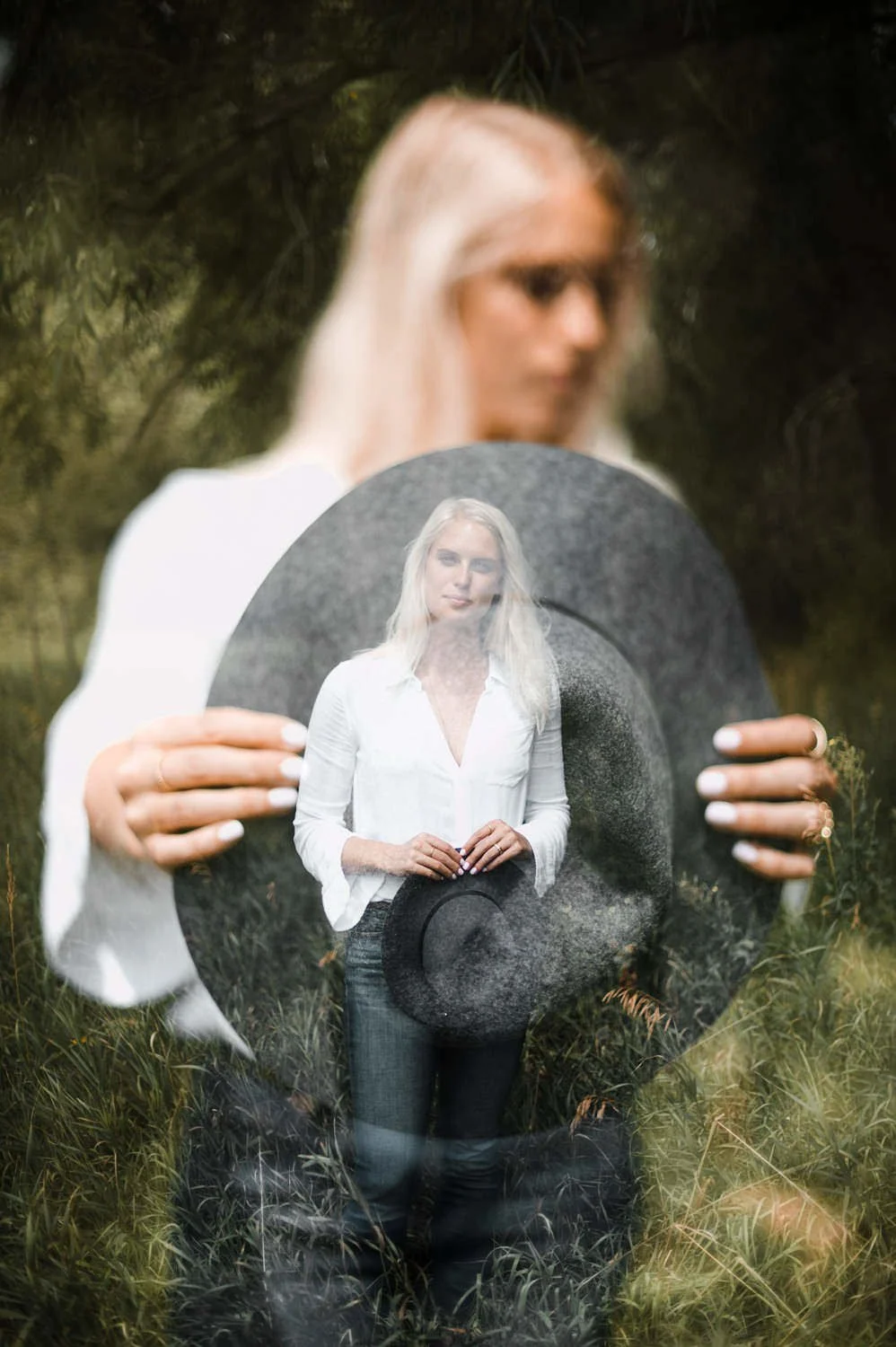 Professional portrait photography - double exposure photo
