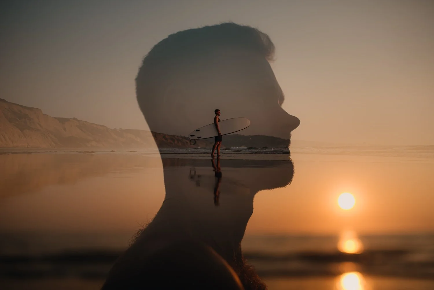 Professional adventure photography in San Diego, California - surfing portrait near blacks beach