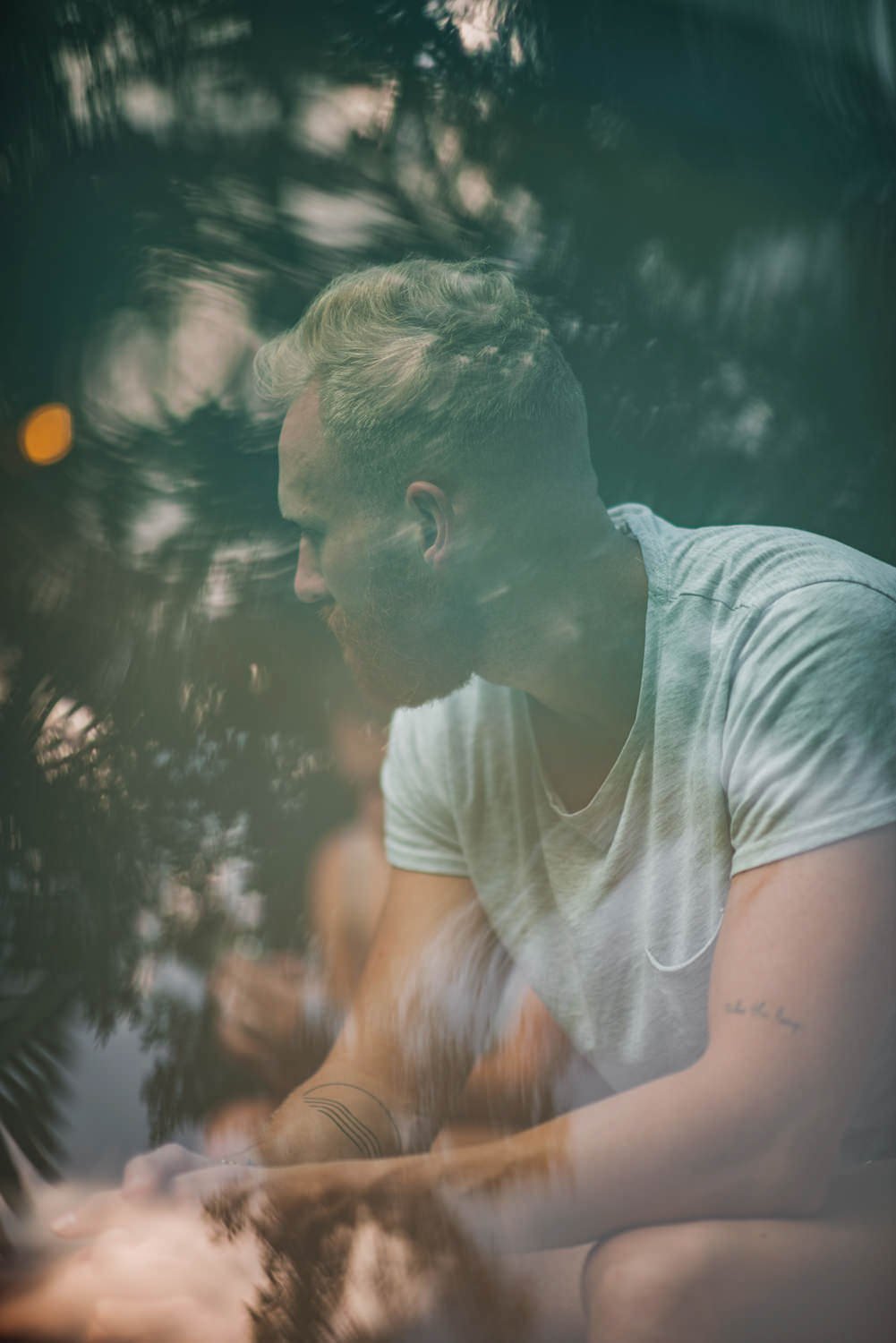 Professional portrait photography - double exposure photo