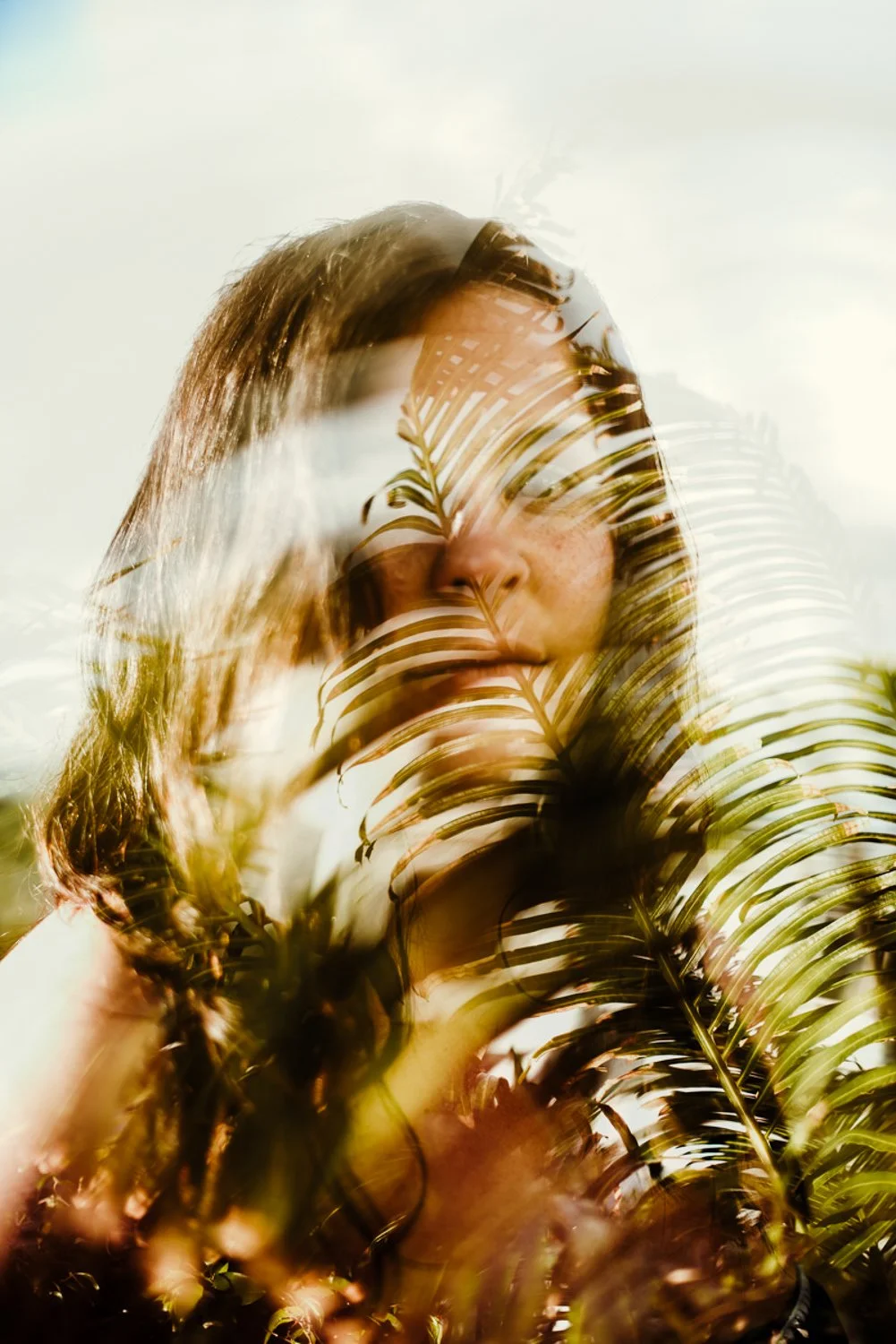 Professional portrait photography - double exposure photo