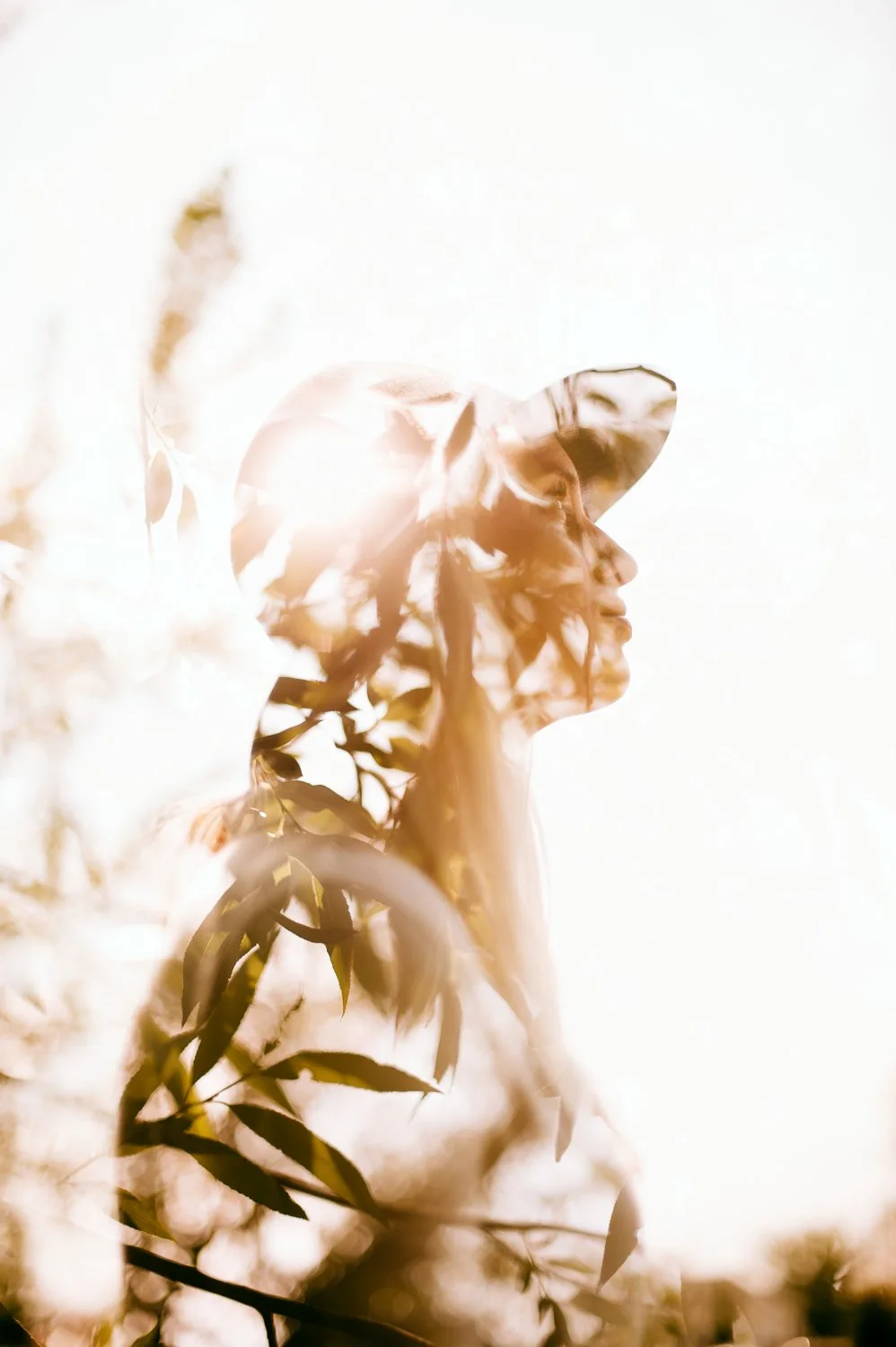 Professional portrait photography - double exposure photo