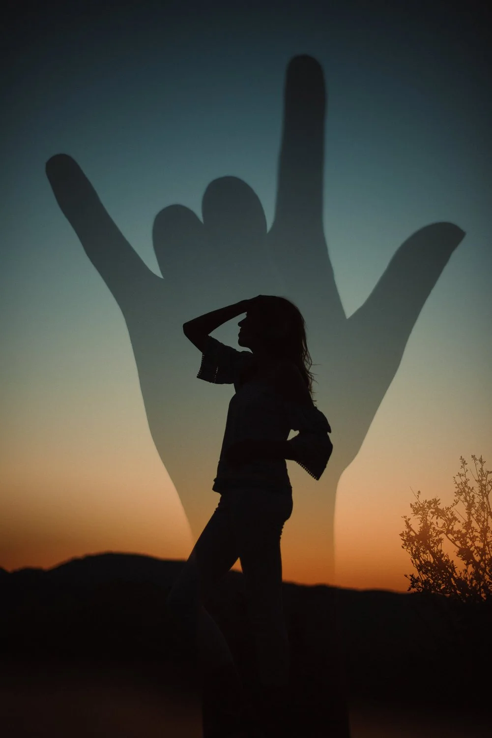 Professional portrait photography - double exposure photo