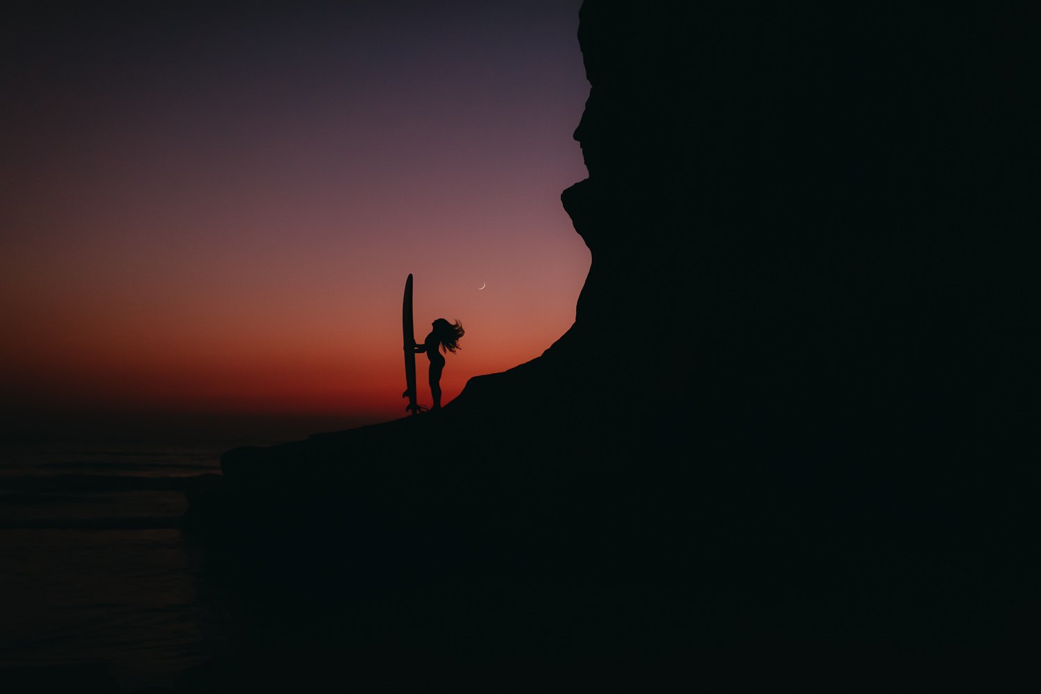 Professional adventure photography in San Diego, California - surfing portrait near blacks beach