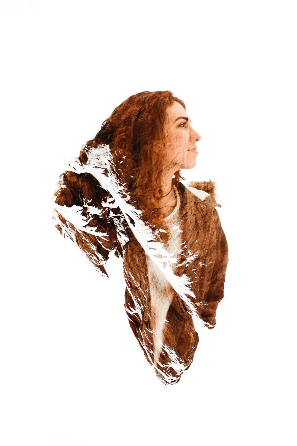 Professional portrait photography - double exposure photo