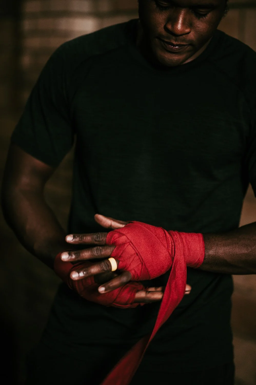 Beautifully Savage boutique boxing gym in Fort Collins, Colorado - lifestyle fitness photo of red hand wraps