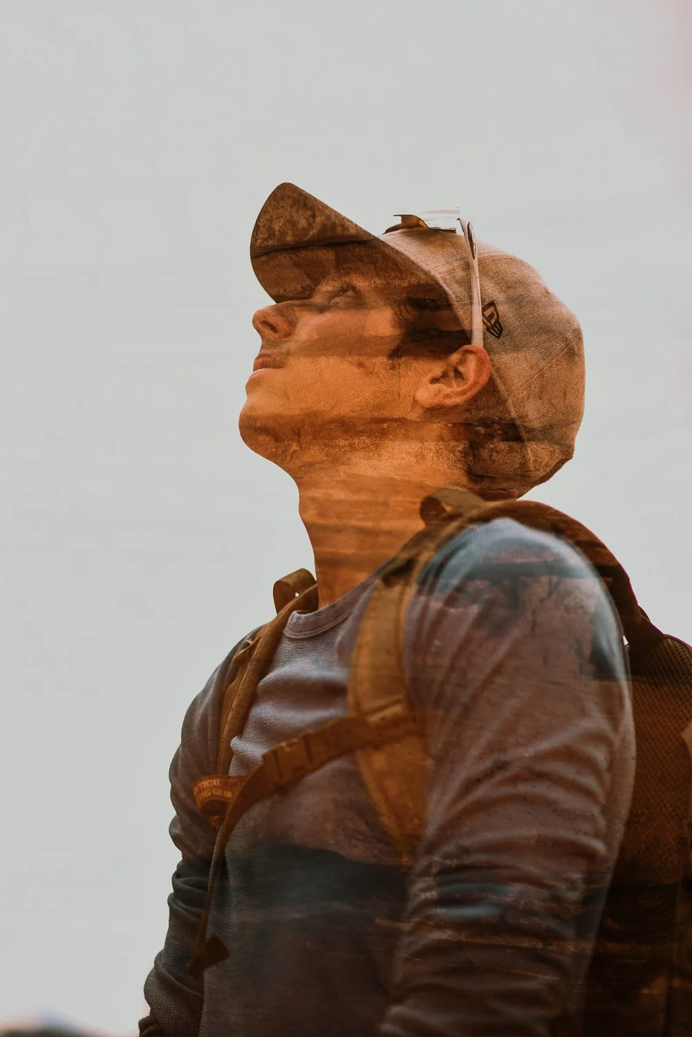 Professional portrait photography - double exposure photo