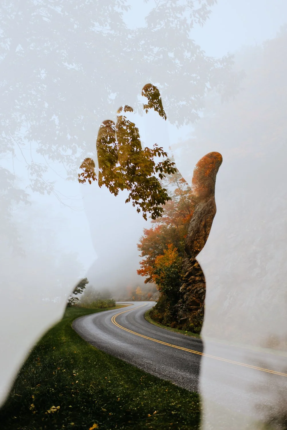 Professional portrait photography - double exposure photo