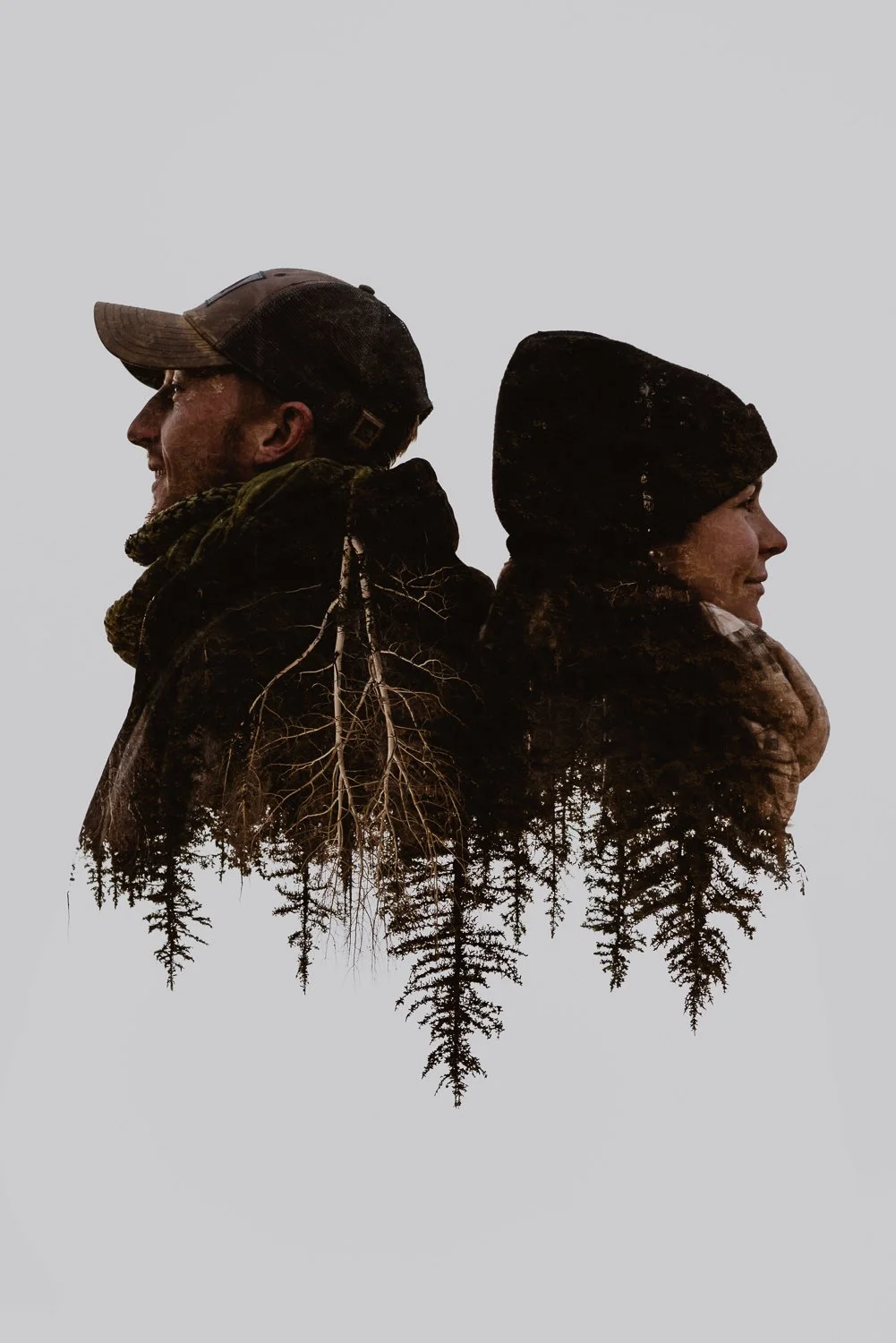 Professional portrait photography - double exposure photo