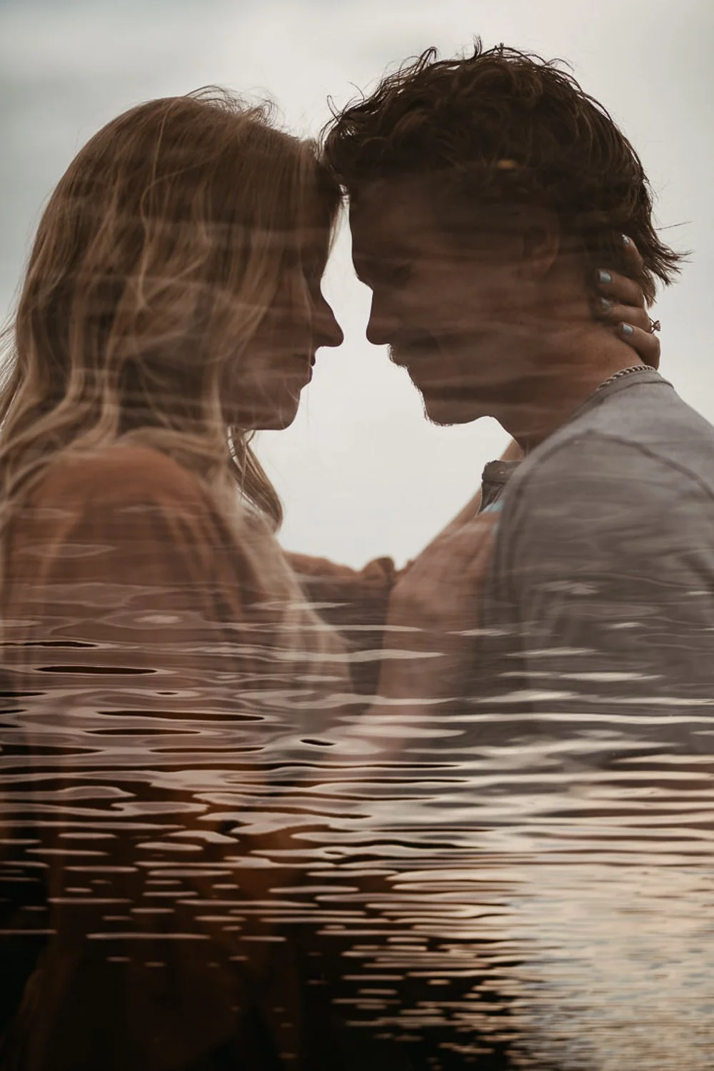 Professional portrait photography - double exposure photo