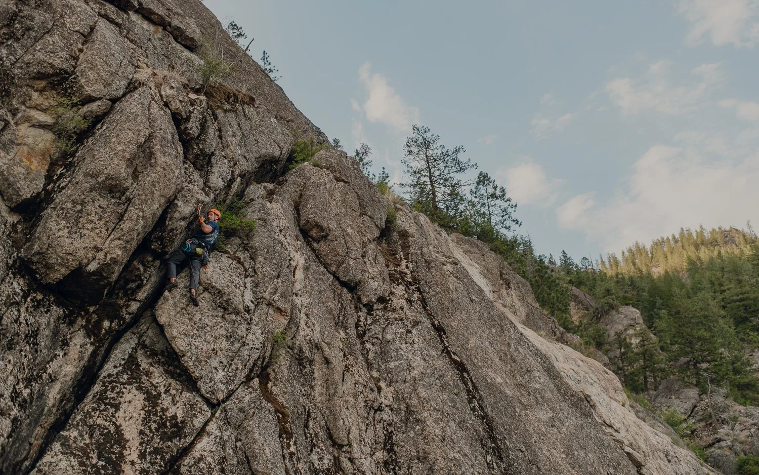 Professional adventure photography in Spokane, Washington - lifestyle portrait rock climbing
