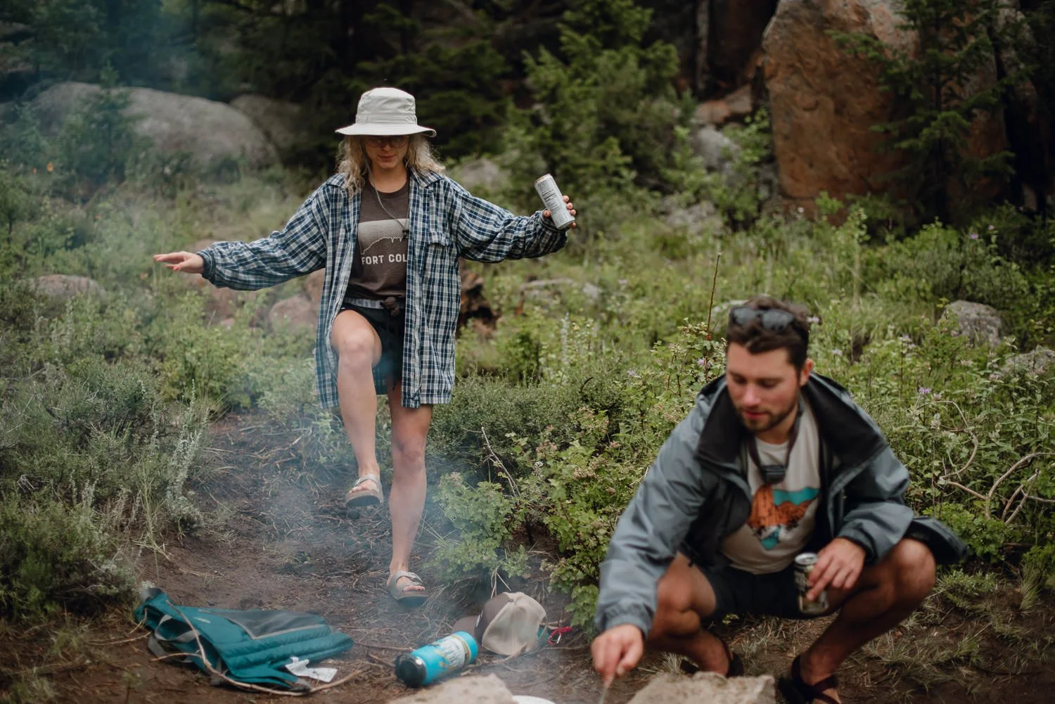Adventure lifestyle photography of friends camping in Northern Colorado for Akinz Boardwear