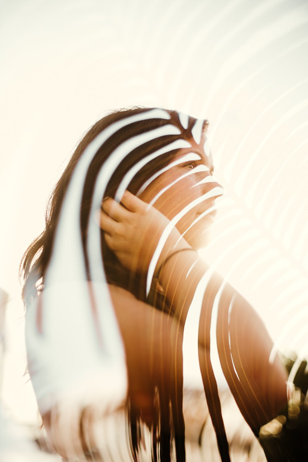 Professional portrait photography - double exposure photo