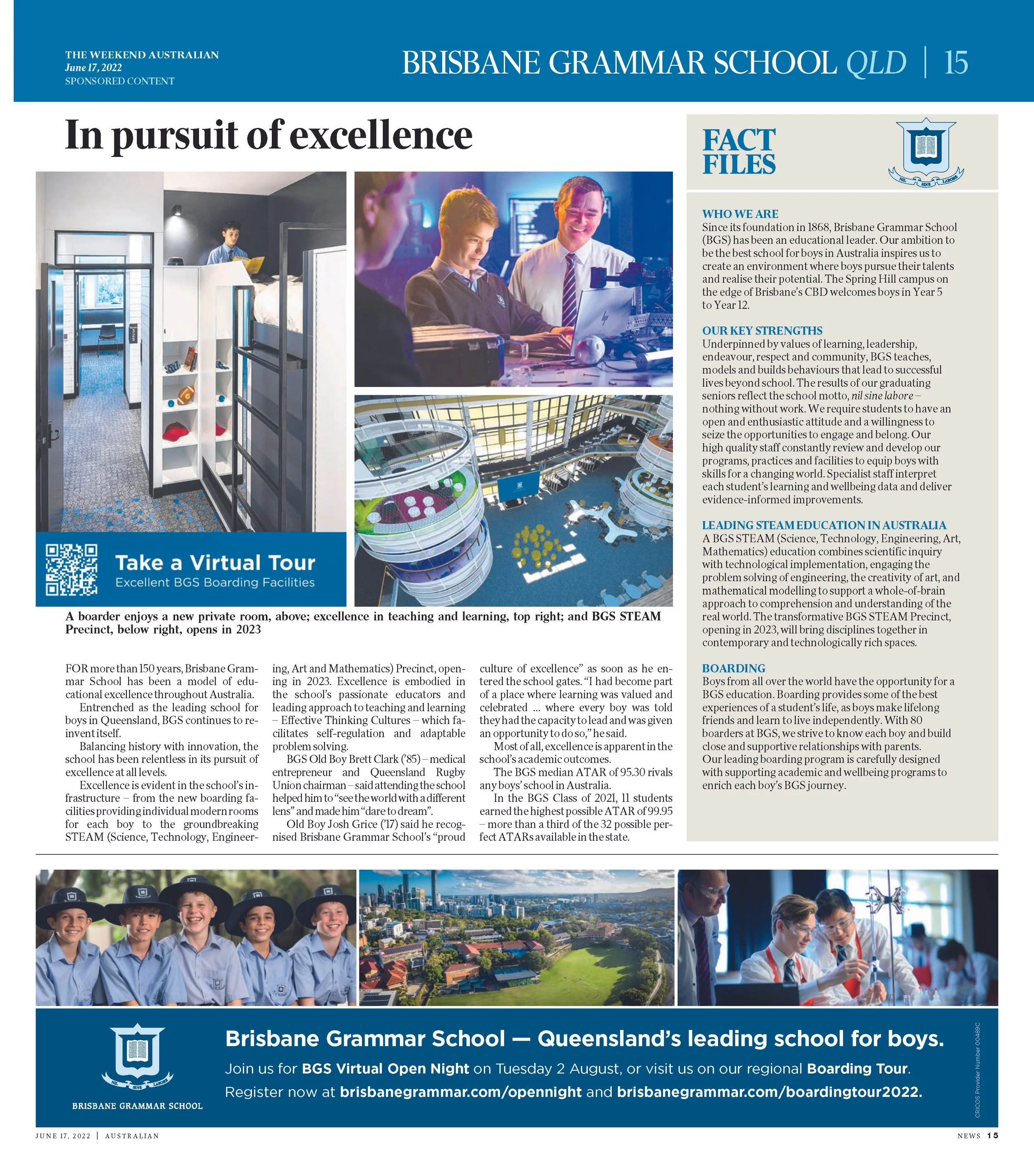 The Weekend Australian Advertorial - story and photo element design. 