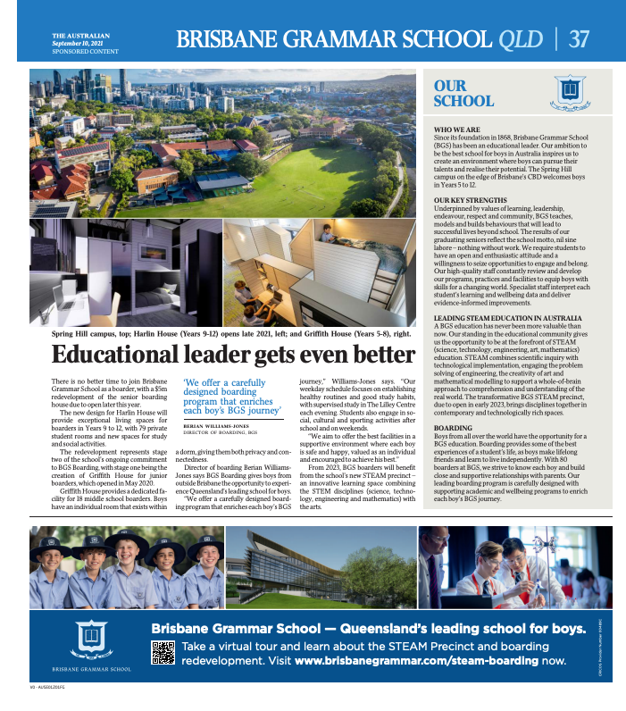 The Weekend Australian Advertorial - story and photo element design. 