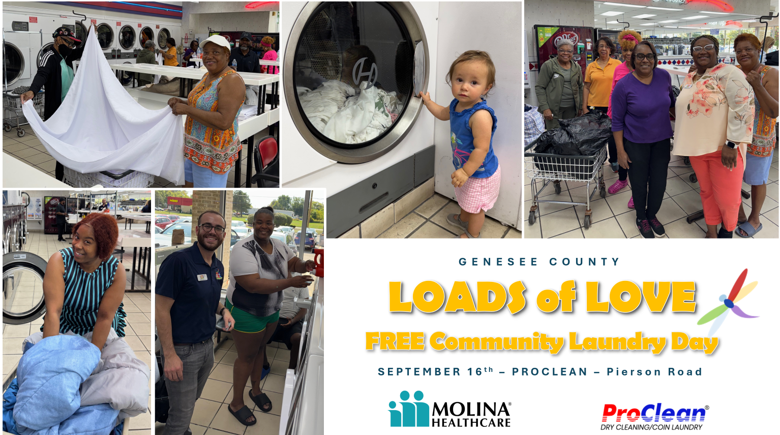 SEPTEMBER: Community Event Genesee County Loads of Love Free Community Laundry Day