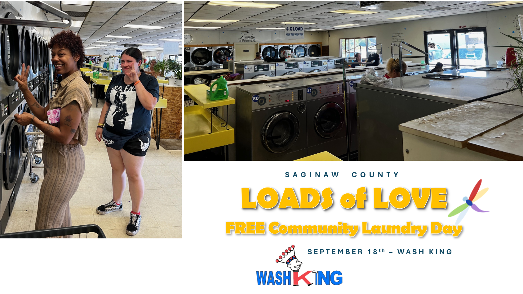 SEPTEMBER: Community Event Saginaw County Loads of Love Free Community Laundry Day