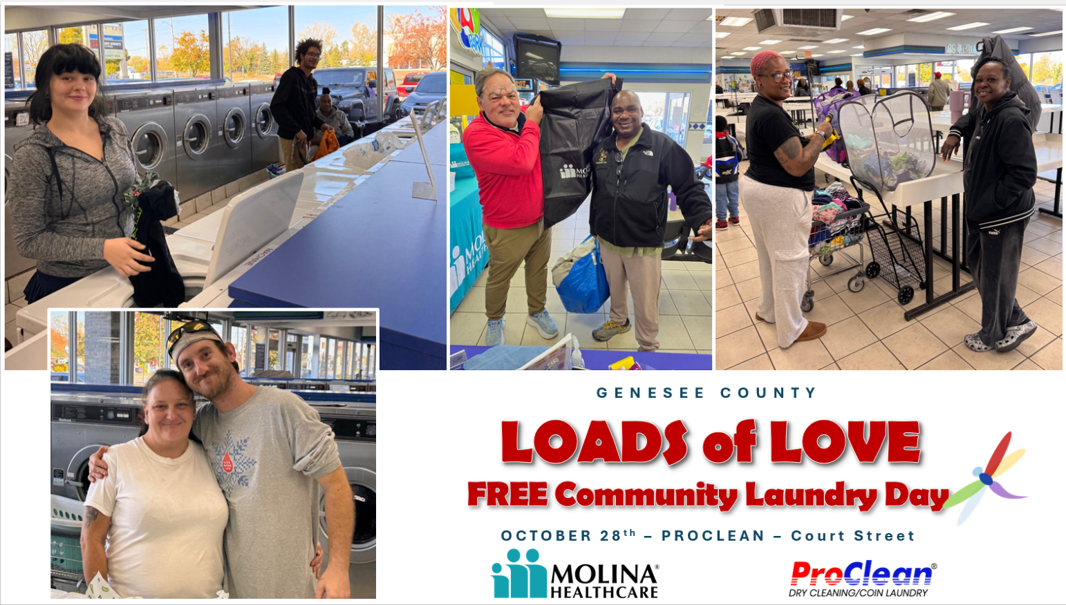 OCTOBER: Community Event Genesee County Loads of Love Free Community Laundry Day