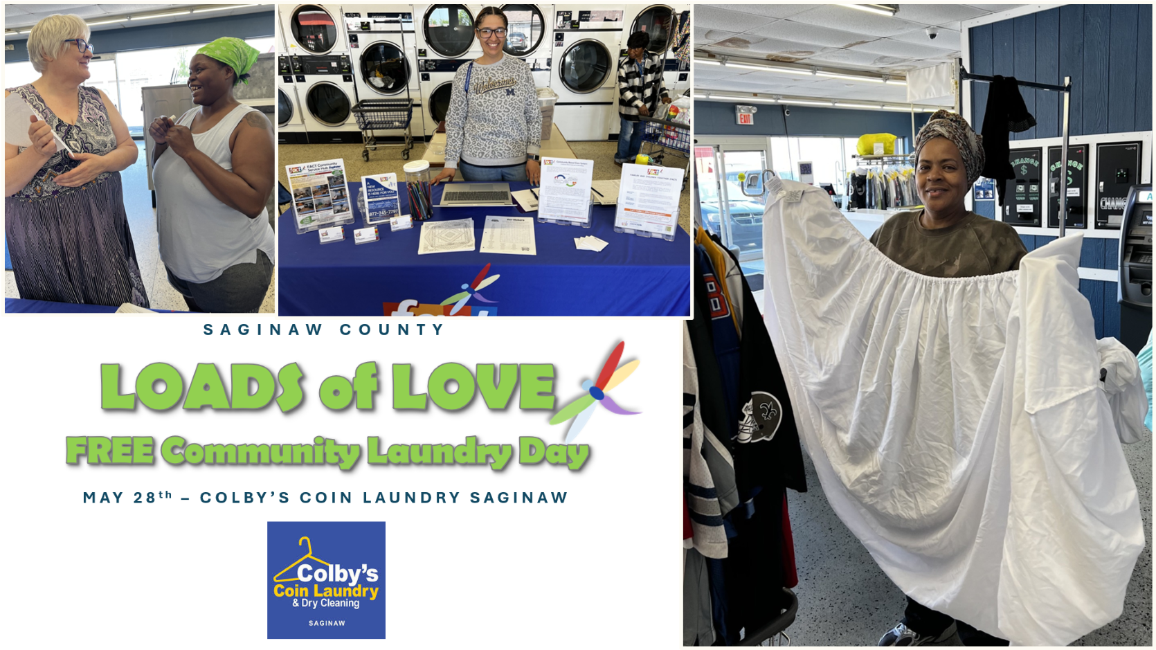 MAY: Loads of Love Saginaw County Loads of Love FREE Community Laundry Day