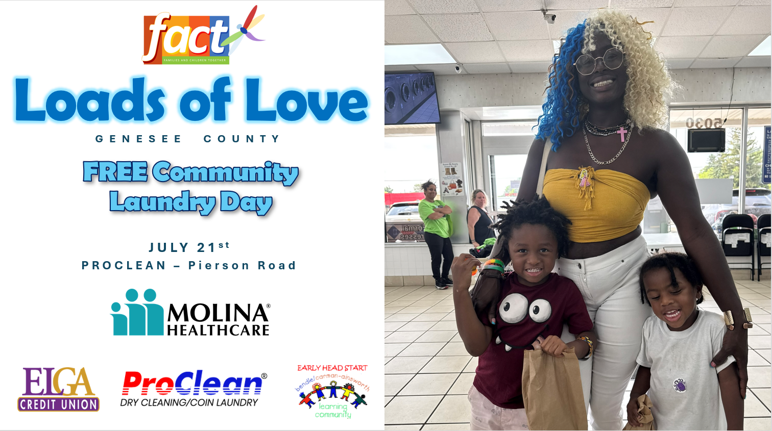 JULY 21st: FACT Loads of Love Community Laundry Day Genesee