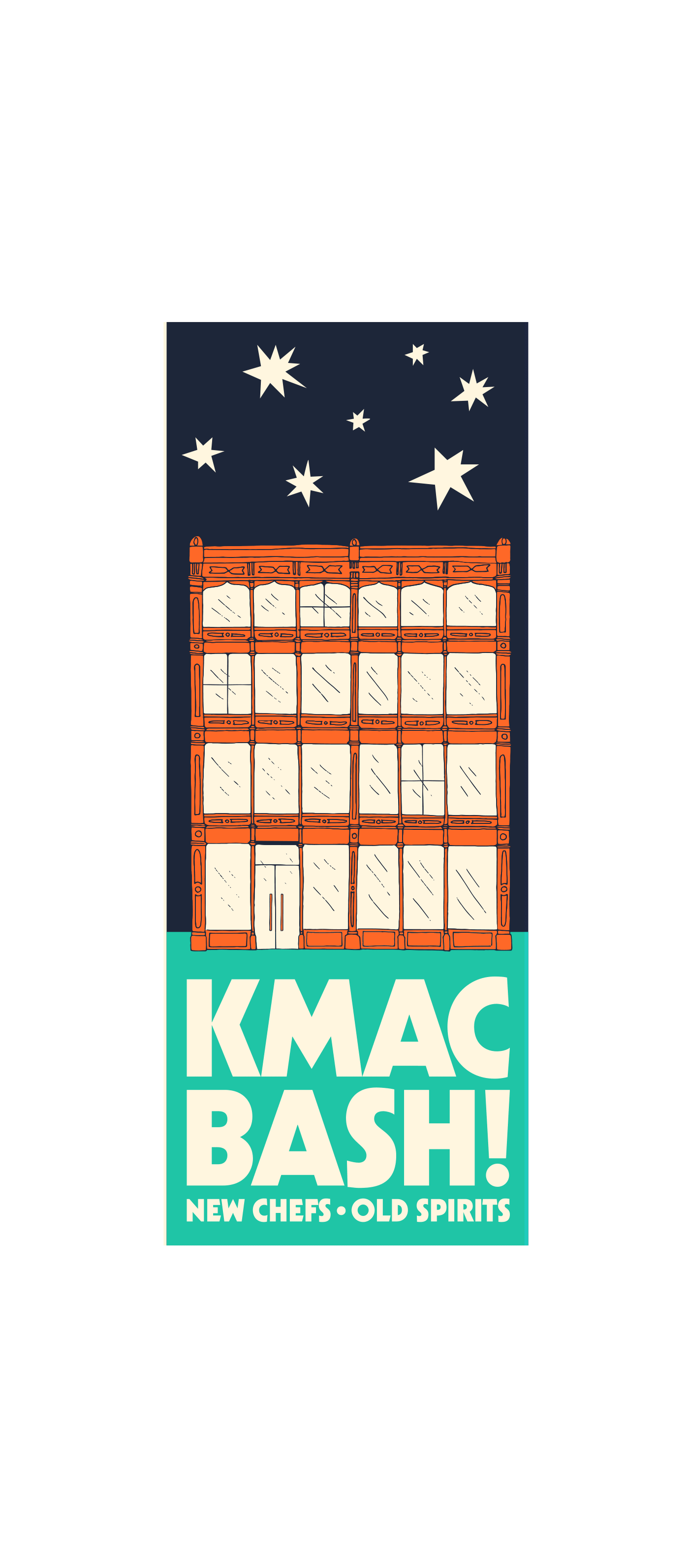 KMAC Bash invitation sized for #10 envelope
