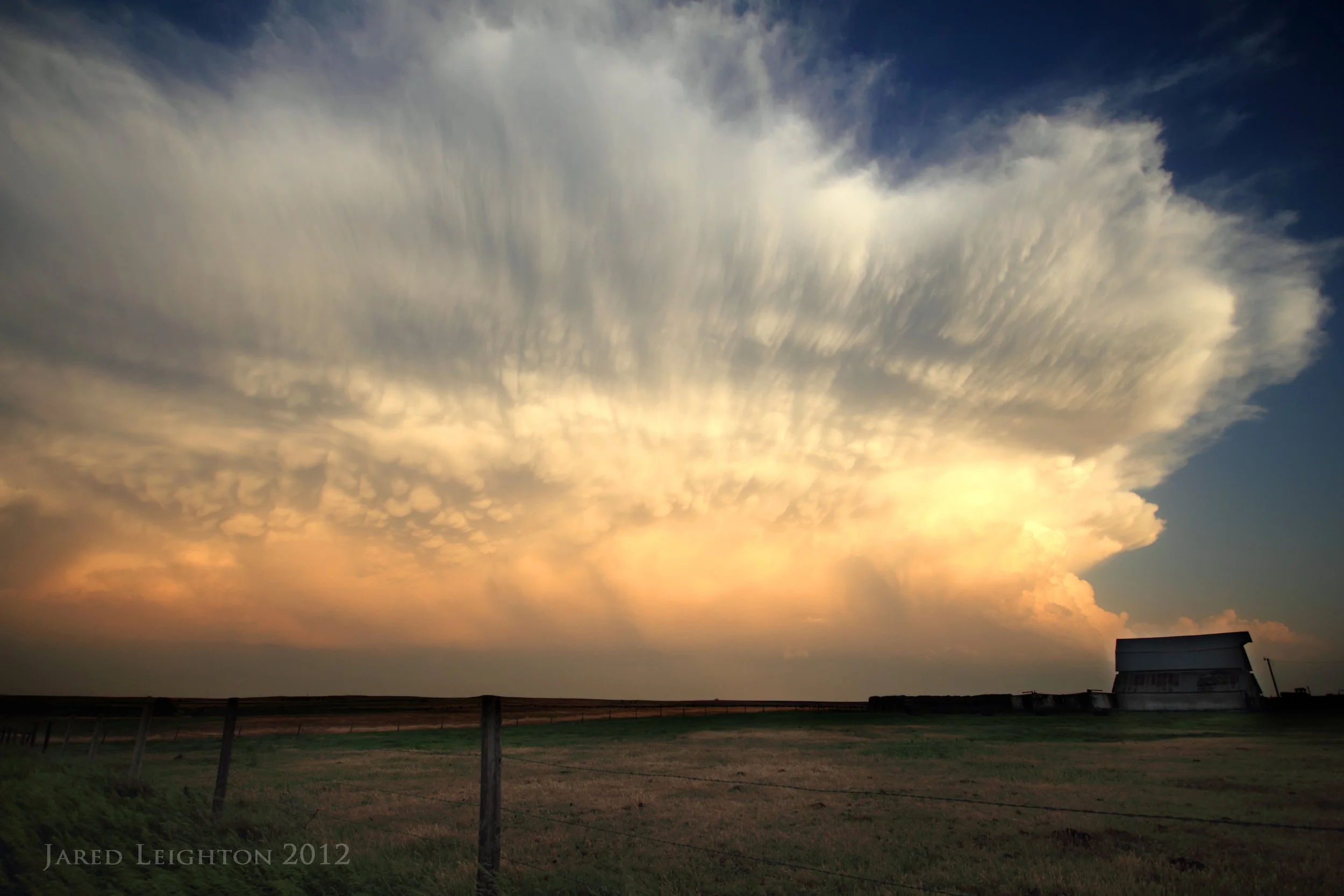 A distant storm put on a memorable mammatus display near Hays, Kansas