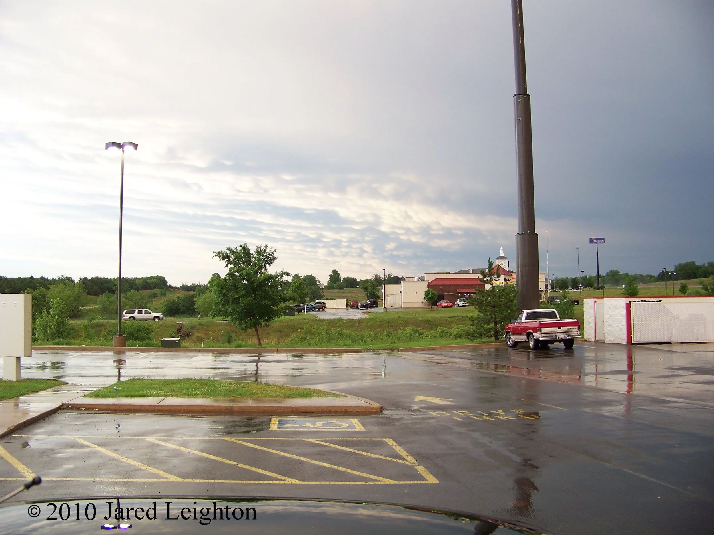 Mammatus clouds associated with one of the numerous supercells that moved through north central Oklahoma on May 19