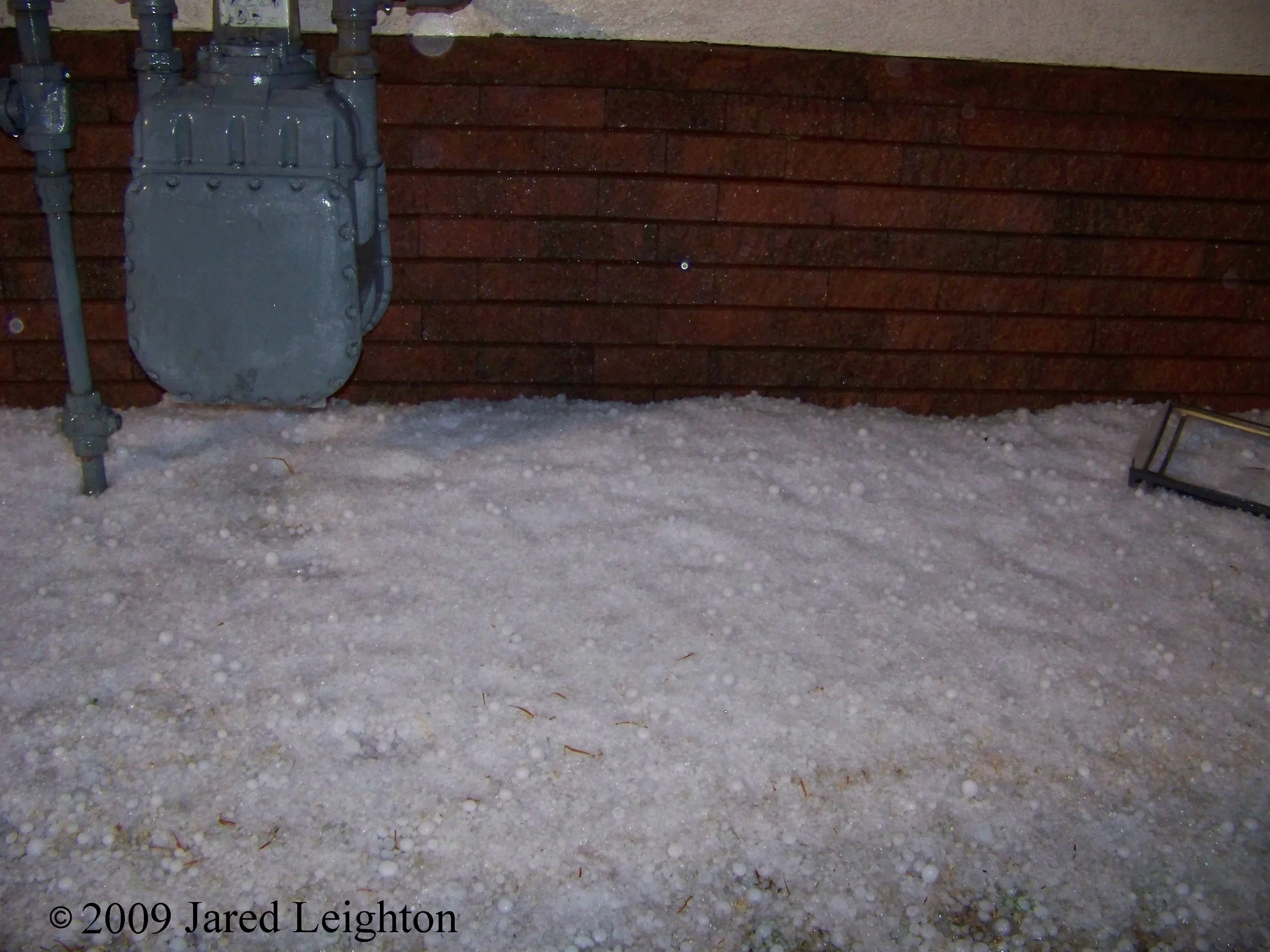Back in Guthrie, this hail had been on the ground for well over 3 hours. Some of these stones were still golfball sized, or larger. Dense hail fog was also experienced due to the large volume of ice on the ground.