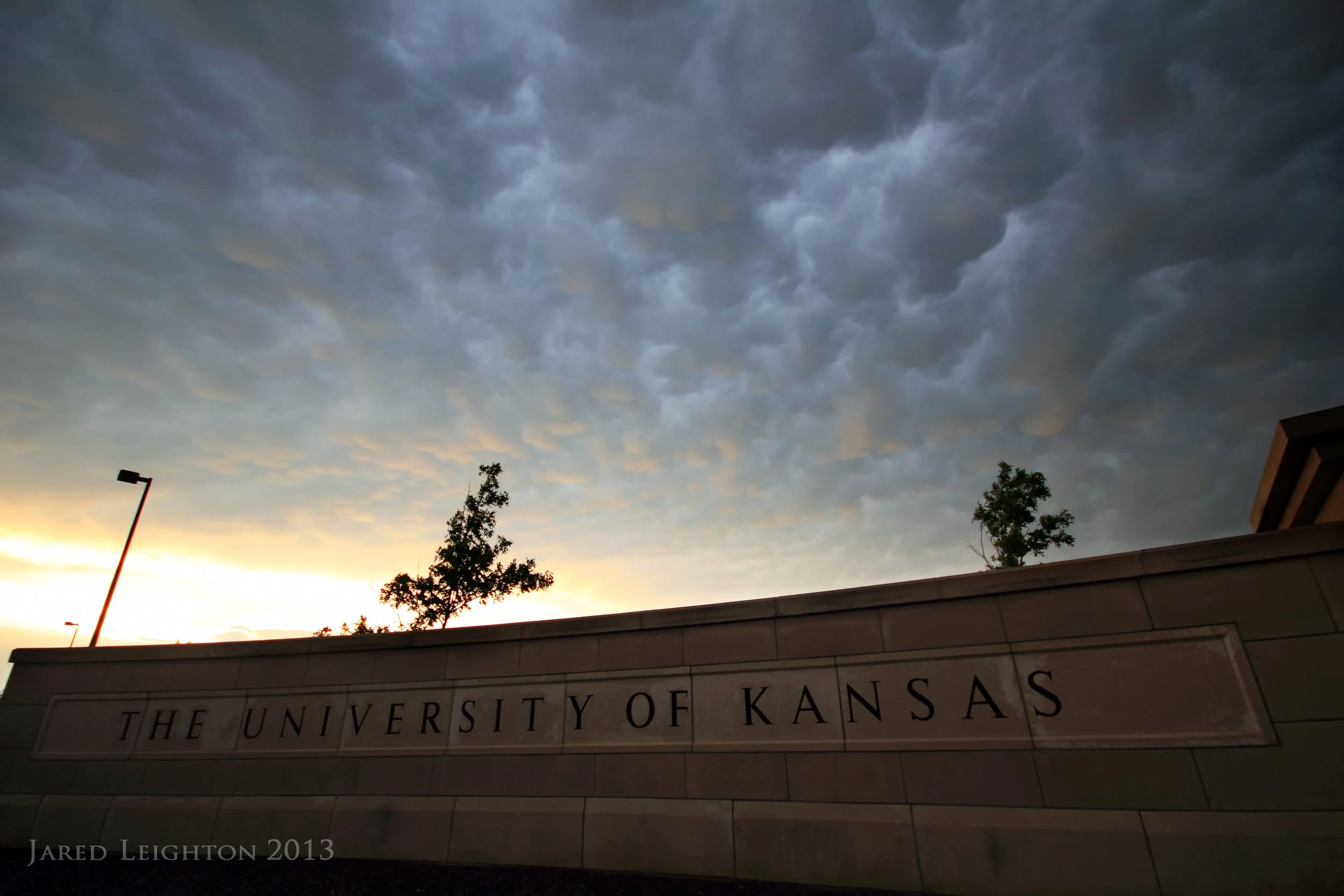 Mammatus over the soccer fields at KU