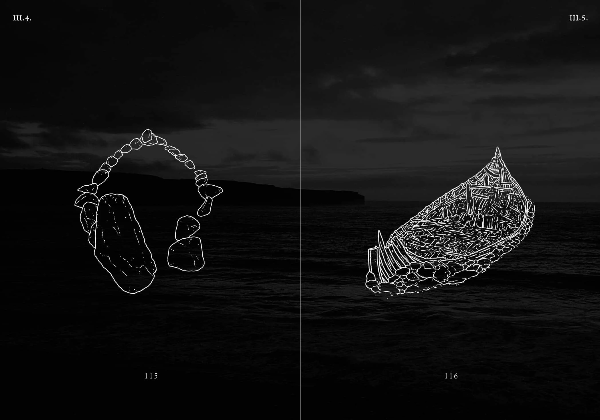 Two pages from "Earth Wounds"