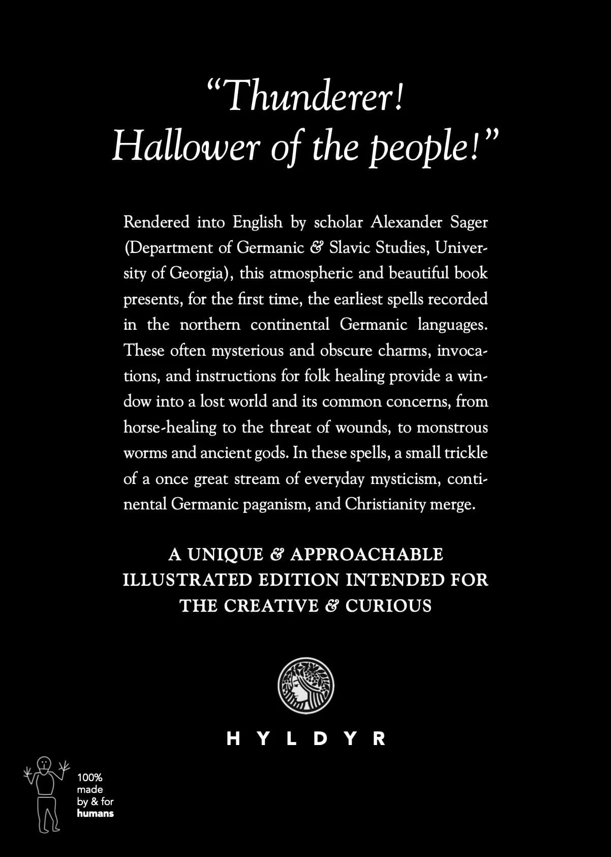 Back cover of "The Oldest German Spells"