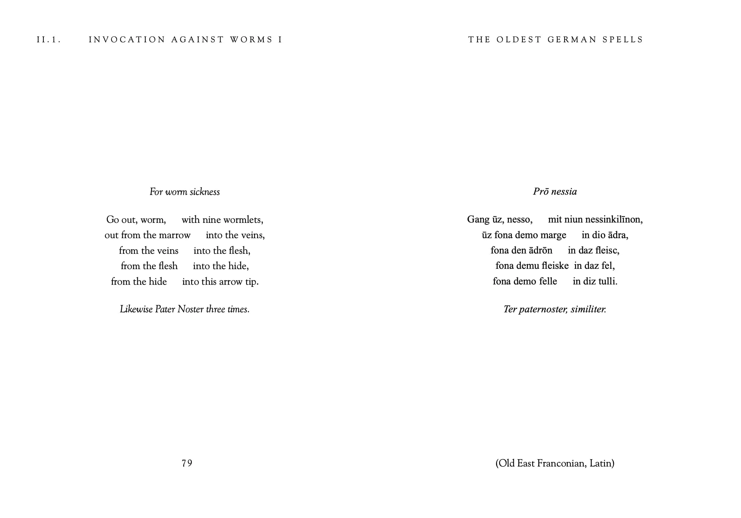 Innards of "The Oldest German Spells"