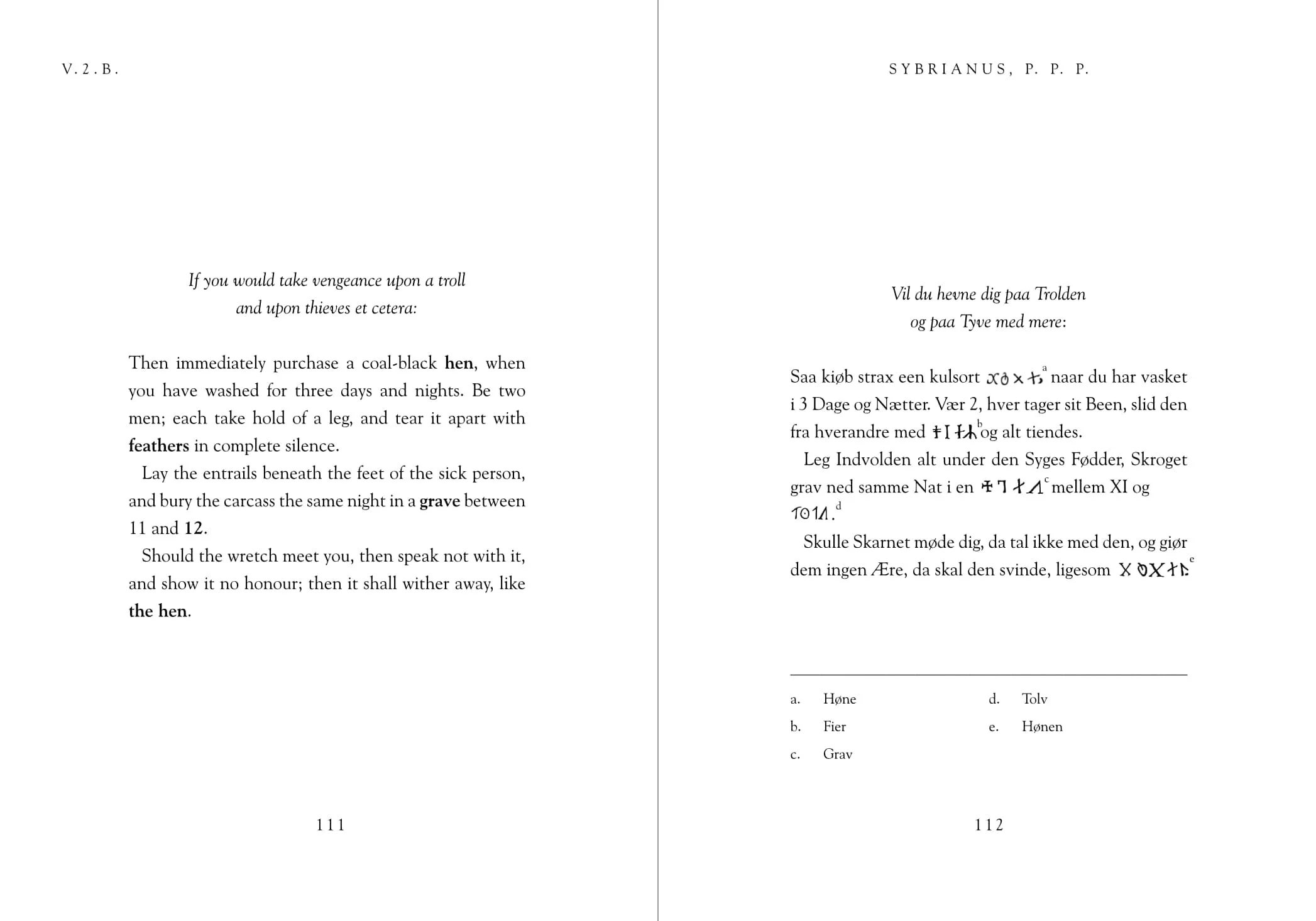 Two pages from Sybrianus, P. P. P.
