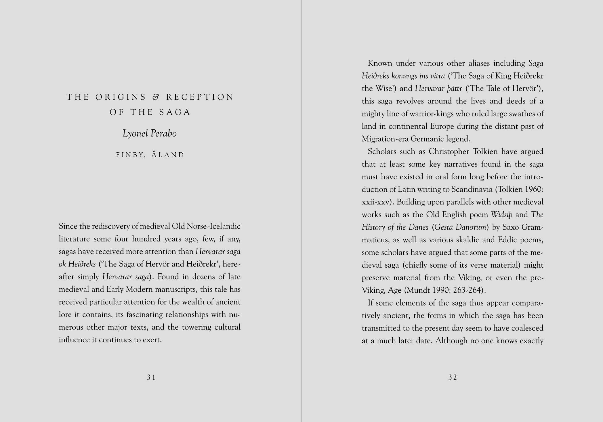 Internal pages of the Saga of Hervör