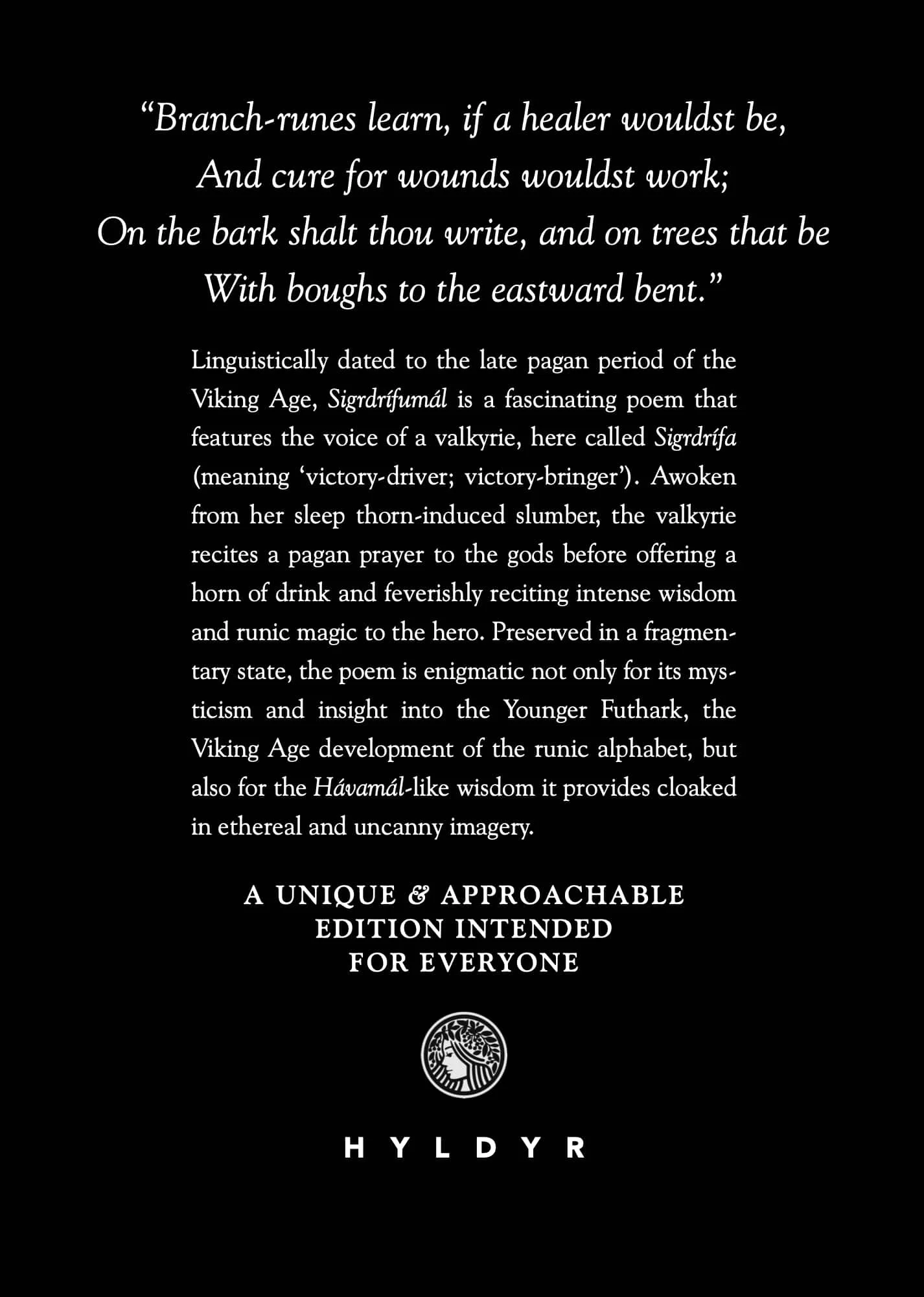 Back cover of the Comparative Sigrdrífumál