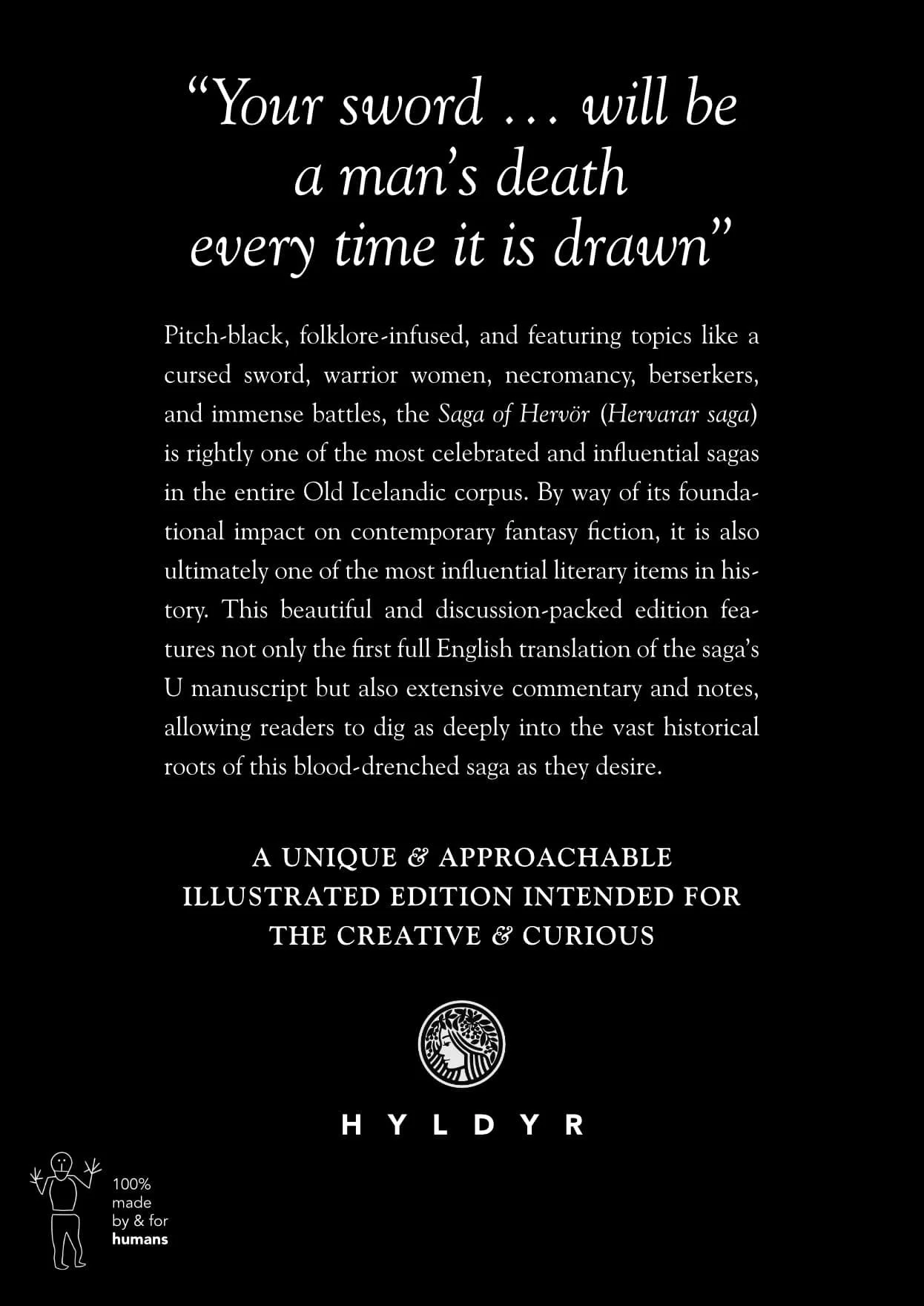 Back cover of the Saga of Hervör