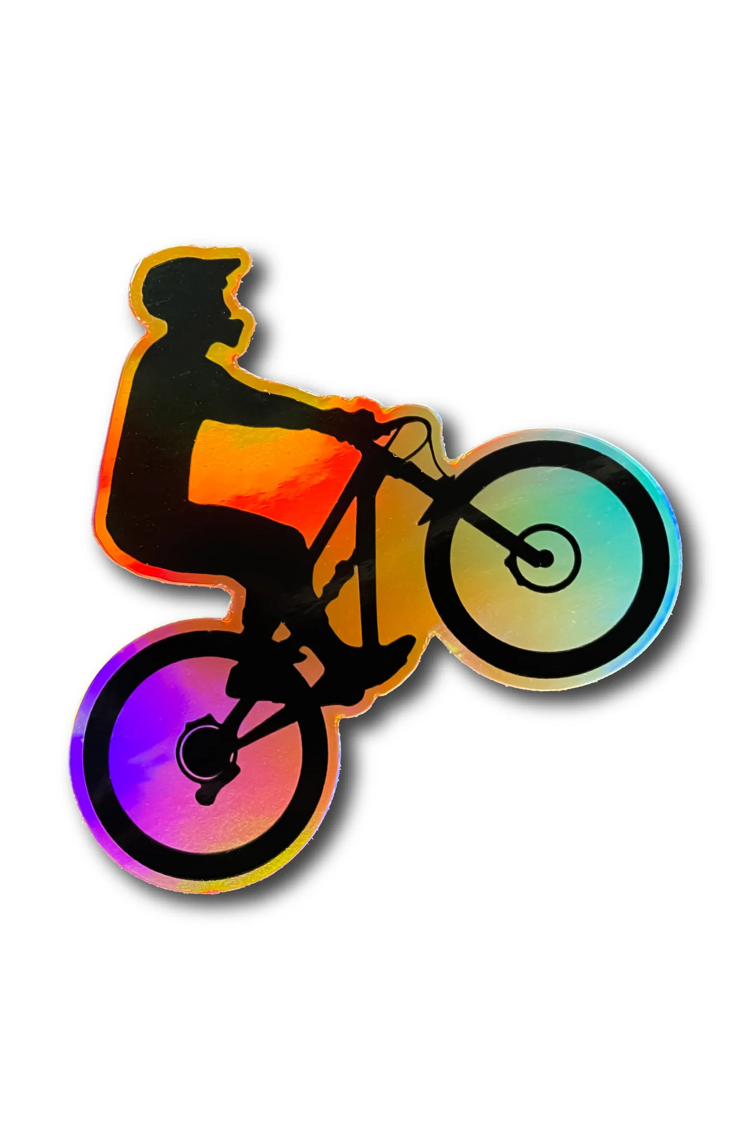 Wheelie Rad Gradient Holographic Sticker — MTBATX