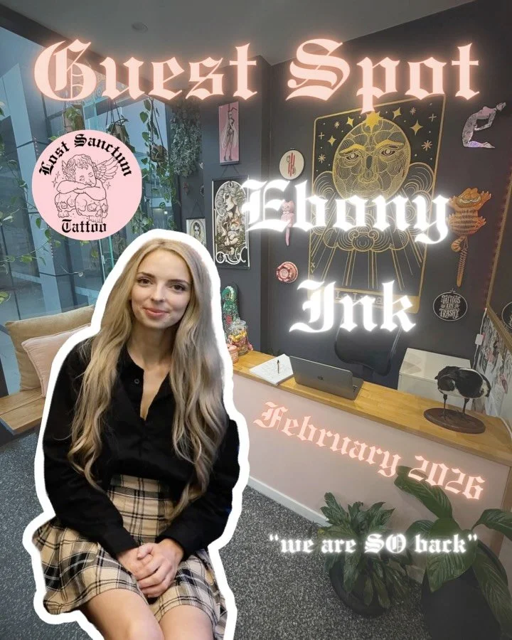 We are SO back 👏🙂&zwj;&harr;️
Your favourite little gremlin @ebonyinkx is going to guest with us in February, book in quick as these slots will NOT last long. ✨

DM @ebonyinkx for the below dates only! 💌

Sunday 1st: available ✅
Monday 2nd: availa